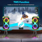 Bluetooth Speaker 160W Loud Wireless Boombox Portable Big Powerful Deep Bass - Image 6