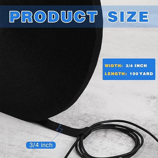 WILLBOND 3/4 Inch x 300ft Fastening Tape Cable Ties Reusable Fastening Nylon - Image 2