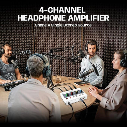 4 Channel Headphone Amplifier 7 Color Light Headphones Amp - Image 2