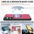 TUCCH Case for Galaxy S25, 2 in 1 Magnetic PU Leather Wallet Case Wrist Strap - Image 4