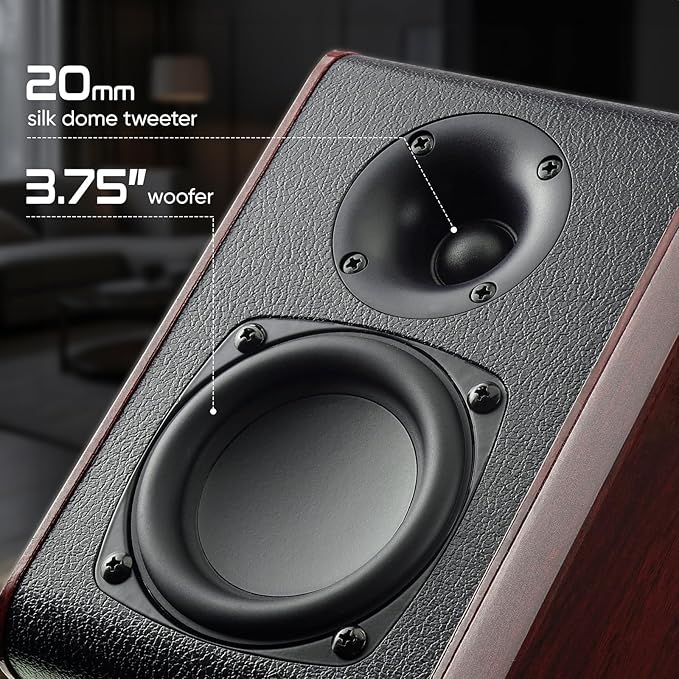Saiyin Powered Bluetooth Bookshelf Speakers - Image 3