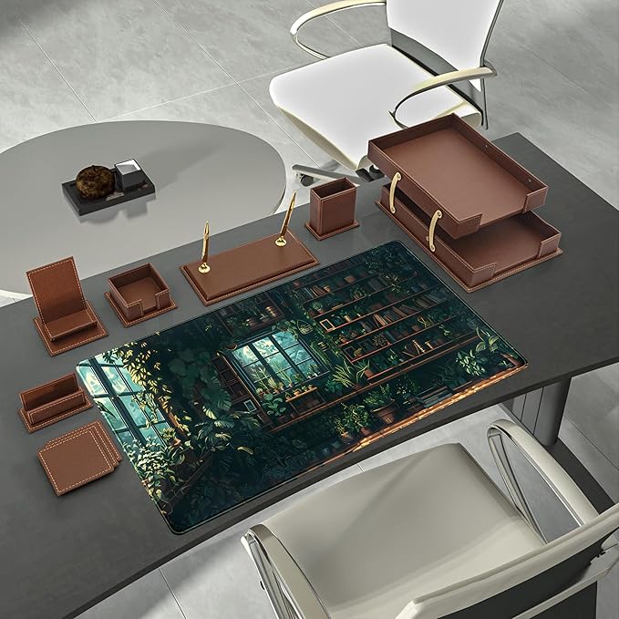 Green Plant Desk Pad Gaming Pad Extra Large Desk Mats Full Desk Mouse Pad XXL - Image 3
