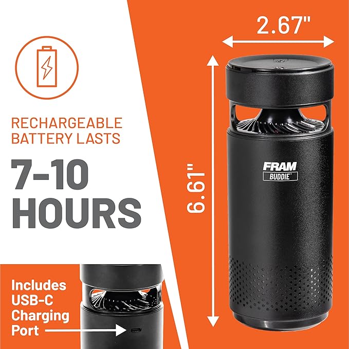 FRAM Buddie HEPA Air Purifier H13 Filtration & UV-C LED Sanitization, - Image 4