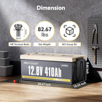 Power Queen 12.8V 410Ah LiFePO4 Battery, 5248Wh Energy Lithium Battery Built in - Image 2