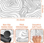 Mouse Pad Large Topographic Contour Map Non-Slip Game Desk Mat - Image 3