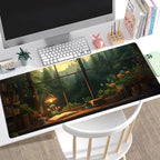 Anime Dark Green Plants Desk Mat Cute XXL Large Extended Mouse Pad Gaming - Image 5