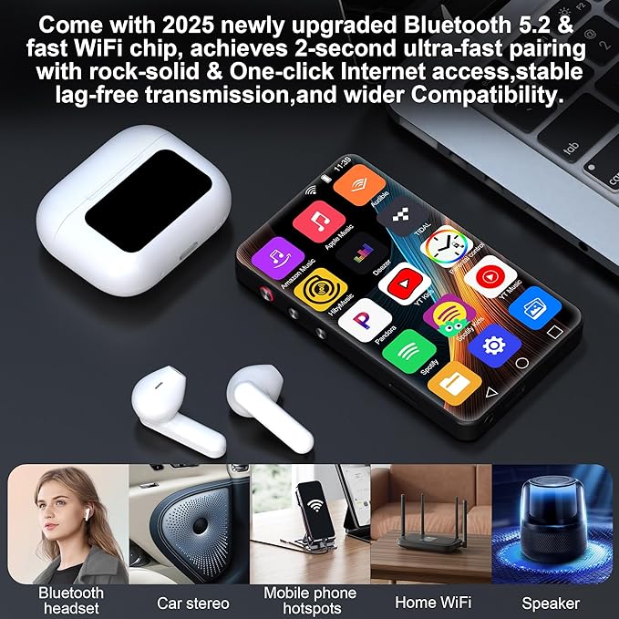 144GB MP3 Player with Bluetooth and WiFi, Amazon Music, Parental Control - Image 4