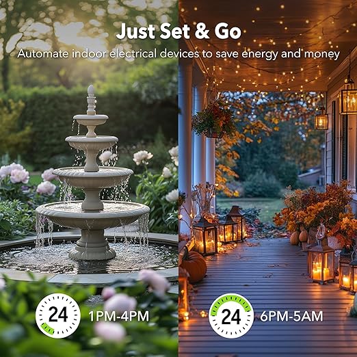 BN-LINK 24 Hour Heavy Duty Mechanical Timer, Outdoor Timer Outlet Waterproof - Image 5