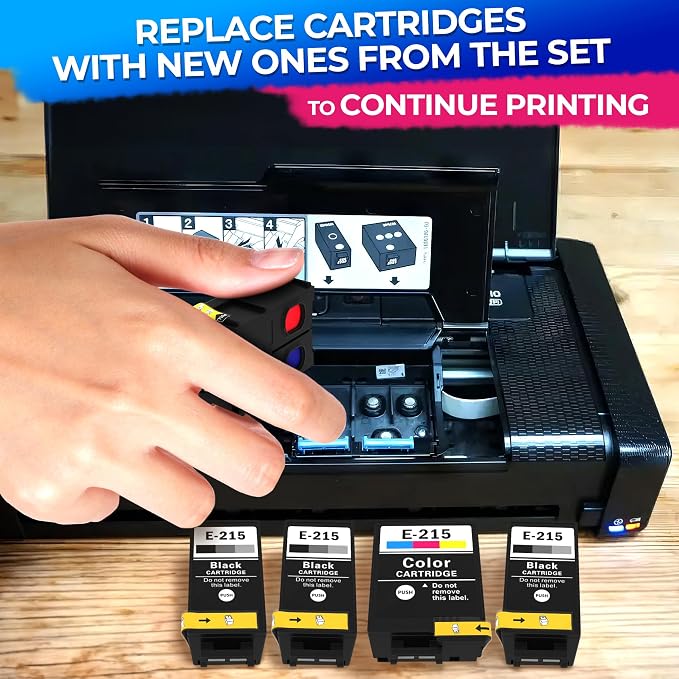5-Pack Compatible Ink Cartridges – Includes 3 Black and 2 Tri-Color | - Image 7