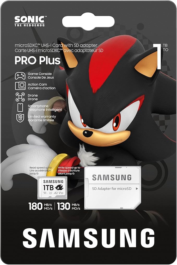 Samsung PRO Plus Sonic The Hedgehog + Adapter, 1TB microSDXC, Up-to 180MB/s - Image 2