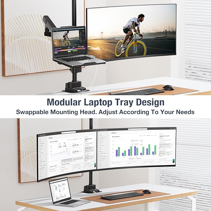 AVLT Laptop & 40 Inch Monitor Arm Pole Top Mount - Image 2