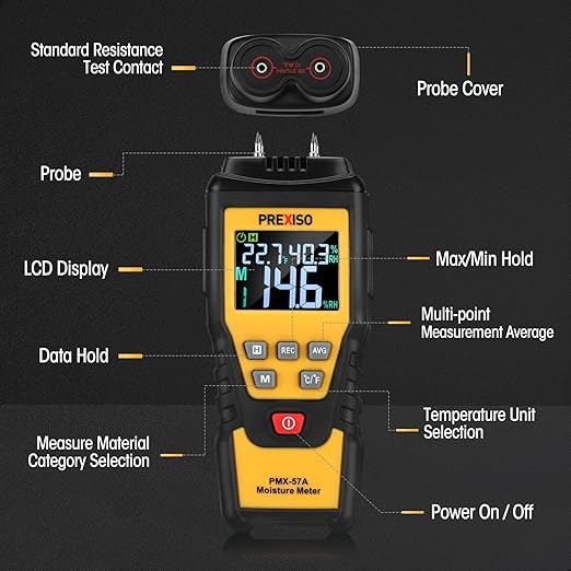 PREXISO Wood Moisture Meter - 7 in 1Digital Moisture Meter - Image 6