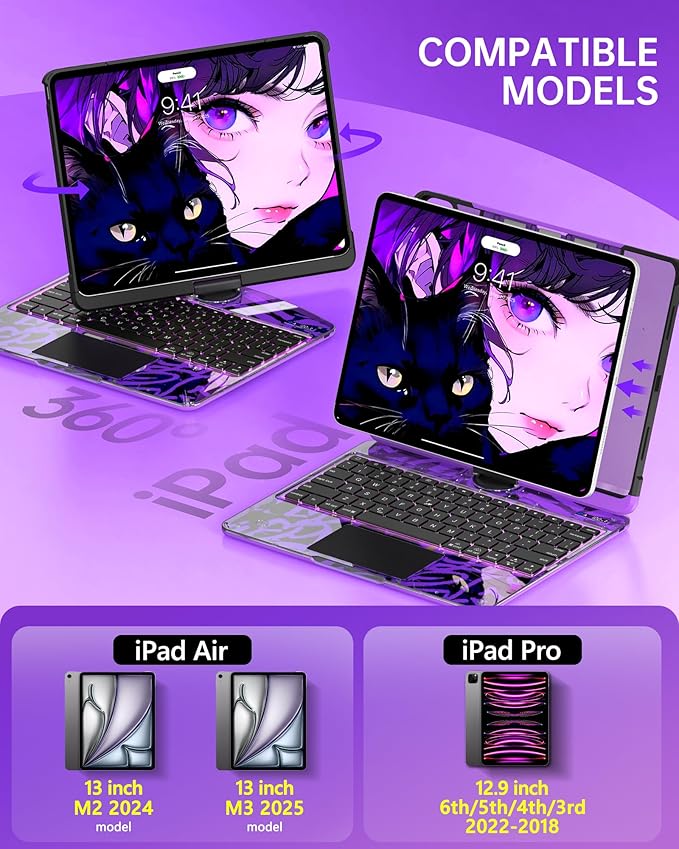Intermerge Clear Keyboard Case for iPad Air 13" & Pro 12.9" - Image 2