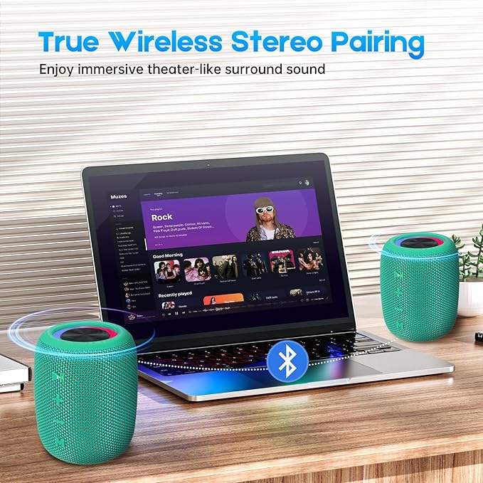 Portable Bluetooth Speaker, BT5.3 Wireless Speaker 20W Bass Diaphragms - Image 7