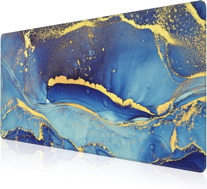 Mouse Pad, Large Alcohol Ink Art Desk Mat, Extended Non-Slip Gaming Keyboard by NIYLYNSYN