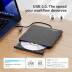 Amicool External USB-C USB 3.0 CD/DVD Drive Burner +/-RW, Ultra-Slim Portable - Image 6