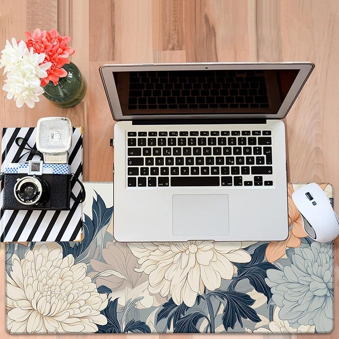 Beautiful Chrysanthemum Gaming Mouse Pad 3mm Thick Stitched Edge Waterproof - Image 6