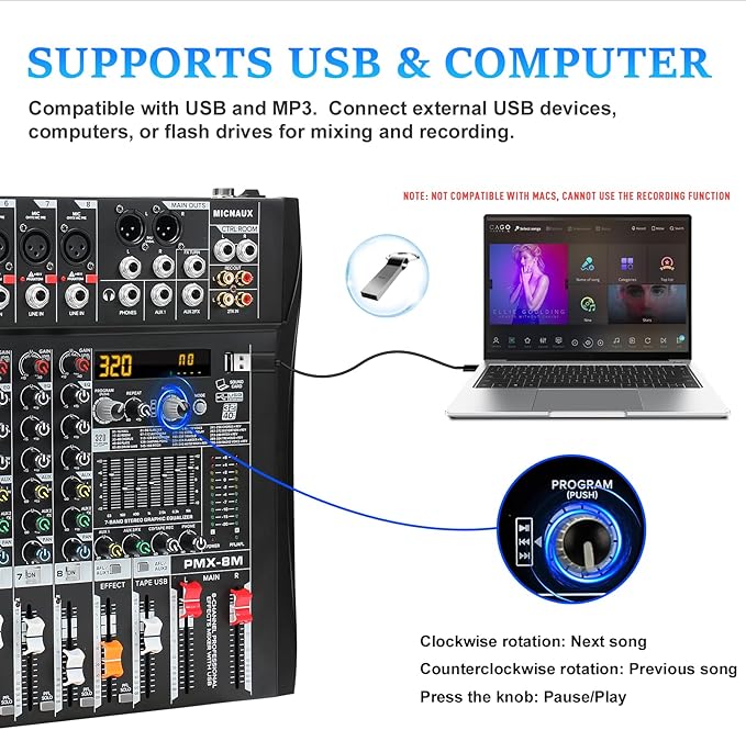 Audio Mixer 8 Channel Professional Mixer Console - Image 7