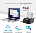 StarTech.com Single Bay Hard Drive Eraser, Standalone HDD/SSD Disk - Image 2