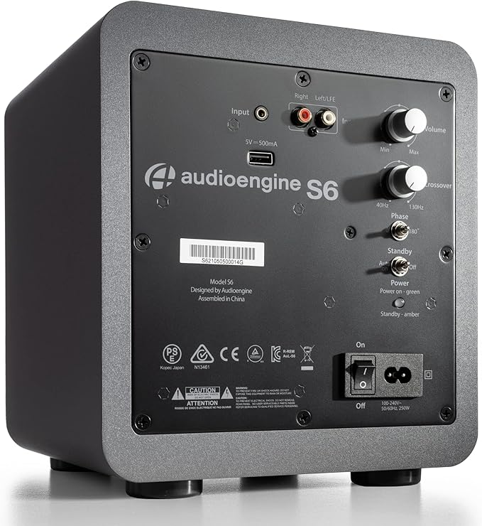 Audioengine S6 210W Compact Powered Mini Subwoofer- Powerful Bass in a Small - Image 2