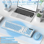 Wireless Keyboard and Mouse Combo, Full-Sized Wireless Keyboard and Adjustable - Image 2