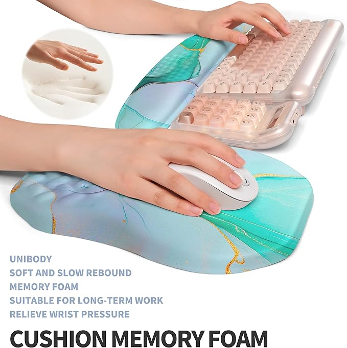2-in-1 Ergonomic Set, Wave Keyboard Wrist Rest and Massage Slope Mouse Pad - Image 4