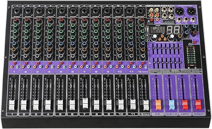 Sound Town 12-Channel Professional Audio Mixer by SOUNDTOWN