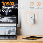Surge Protector 1050 Joules, TESSAN Single Plug Surge Protector - Image 2