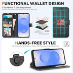 TUCCH Wallet Case for Galaxy S25 Edge, Wrist Strap RFID Blocking PU Leather - Image 5