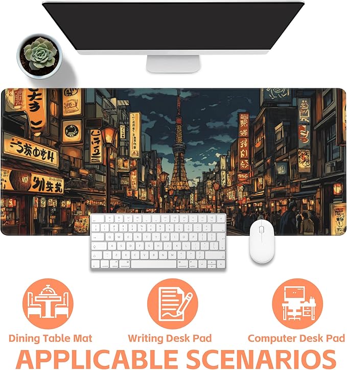 Mouse Pad Large Bustling Street Non-Slip Game Desk Mat - Image 4