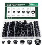 160 Pcs 6 Sizes Cable Snap-in Knockout Insulating Bushing Grommets Assortment by EASYEAH