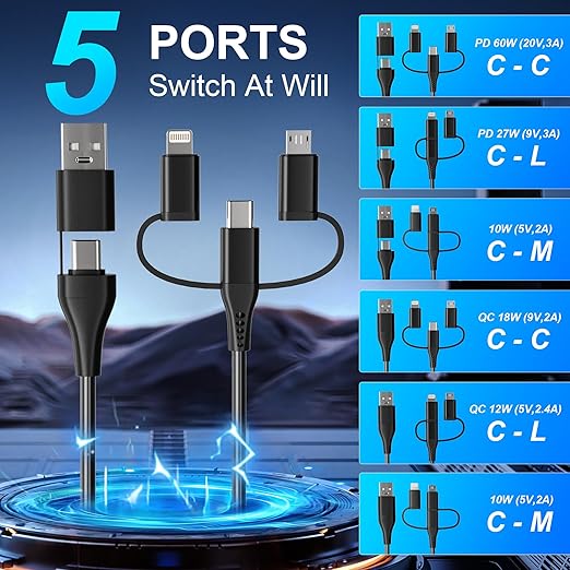Coiled Multi Charging Cable - Image 4