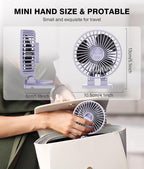JZCreater USB Desk Fan, Mini Fan Portable, 3 Speeds Desktop Table Cooling Fan - Image 6