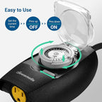DEWENWILS Outdoor Light Timer Waterproof, 24-Hour Programmable Plug in Timer - Image 3
