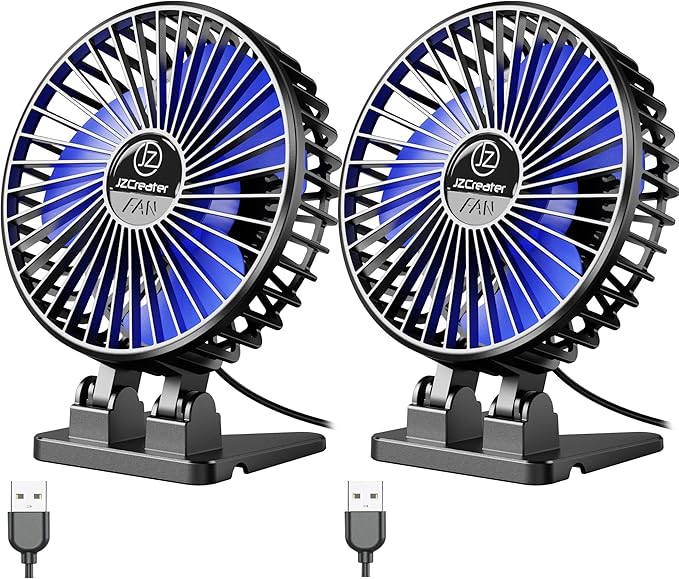 JZCreater USB Desk Fan, Mini Fan Portable, 3 Speeds Desktop Table Cooling Fans - Image 7