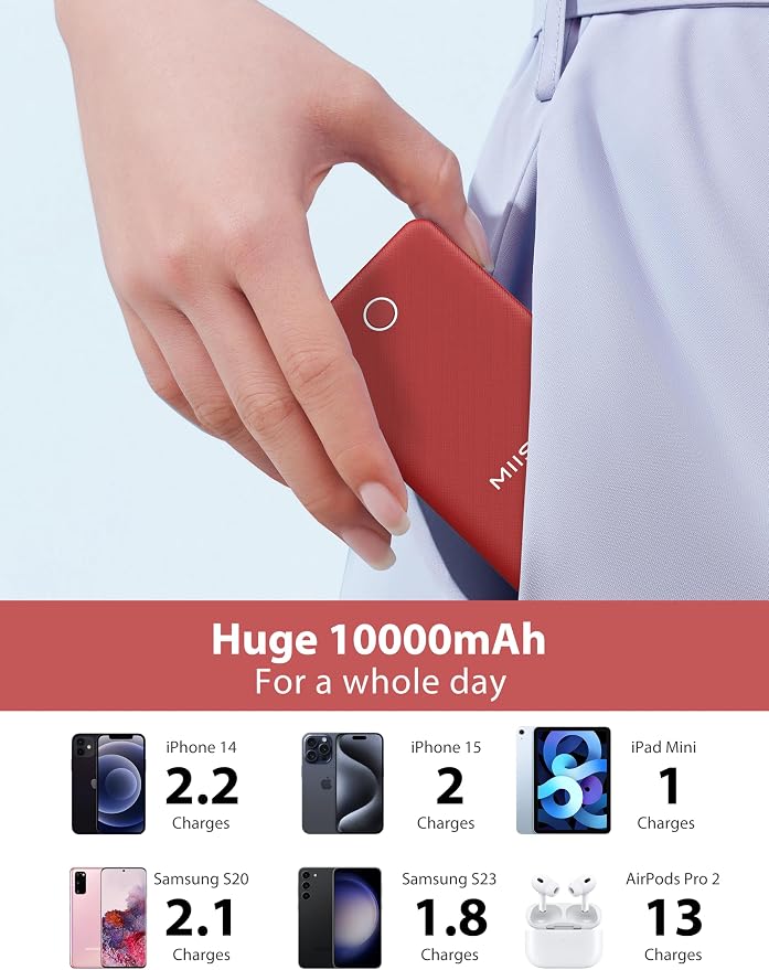 miisso 10000mah Slim Portable Charger - Image 5