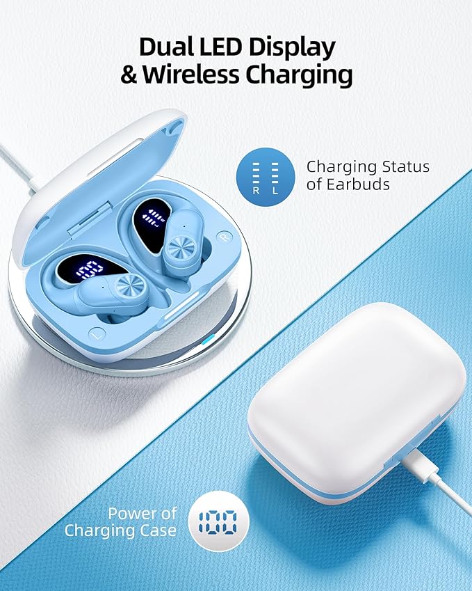 PocBuds Bluetooth Headphones Wireless Earbuds 80hrs Playtime Wireless Charging - Image 3