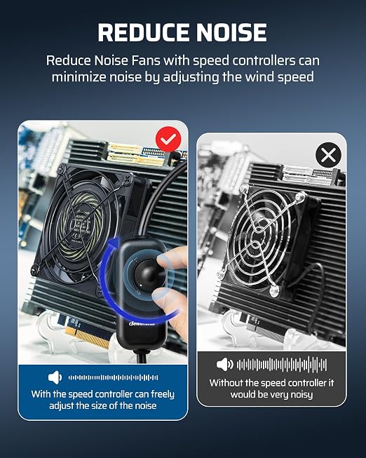 DEWENWILS 120V AC Quiet Muffin Fan, 80mm×25mm Waterproof Case Fan Cooling Fan - Image 4