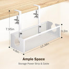 DELAMU Under Desk Cable Management Tray, No Drill Metal Mesh Cable Management - Image 2