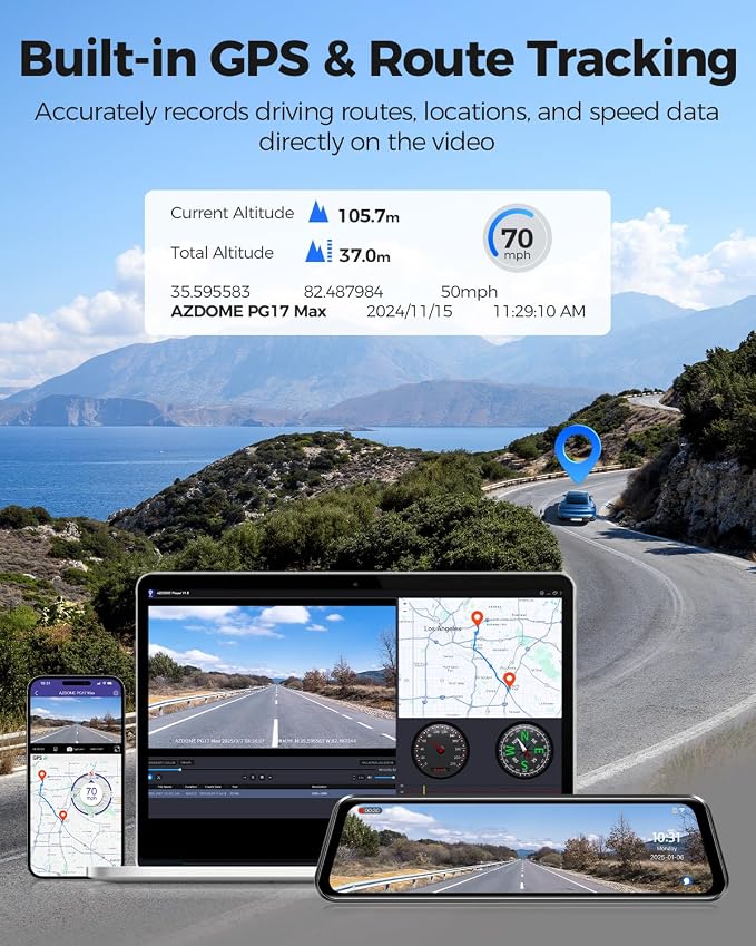 AZDOME PG17 Max 4K+2.5K Mirror Dash Cam - Image 8