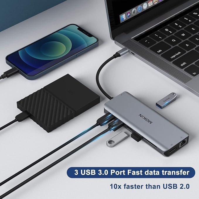 USB C Docking Station Dual Monitors 13 in 1 Triple Display USB C Hub - Image 6