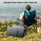 Solar Power Bank with AC Outlet 110V 65W, 100W USB C Power Bank Fast Charging - Image 2