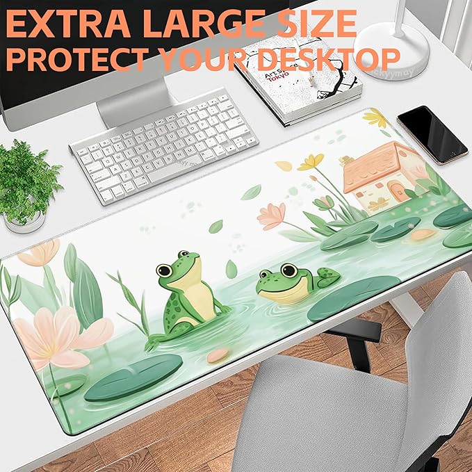 Mouse Pad Large Cute and Whimsical Frogs Non-Slip Gaming Desk Mat - Image 6
