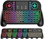 Mini Keyboard with Touchpad-2.4GHz & Bluetooth Dual-Mode, 7-Color Backlight by MRSVI