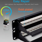 Cat6 Patch Panel 48 Port with Keystone, RJ45 Network Panel 19 Inch, Punch Down - Image 4