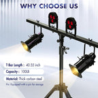 Qoope DJ Light Stand T-Bar, Heavy-Duty DJ Stand Tripod Adjustable DJ Lighting - Image 2