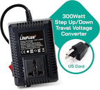 LiteFuze 300 Watt Step Up/Step Down Travel Voltage Converter, 220/110v to - Image 2