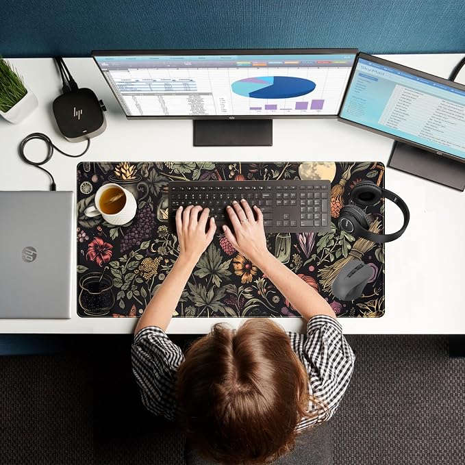 Desk Mat Botanical Witchery Mouse Pad Gaming Mat Dark Keyboard Mat, Long Mouse - Image 7