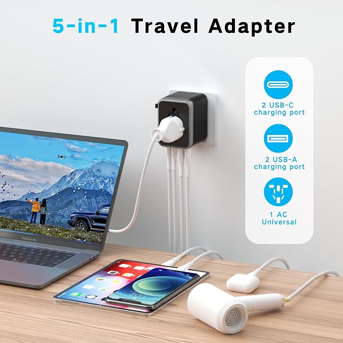 Universal Travel Adapter, adaptador de enchufe de pared internacional de CA de - Image 2