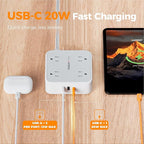 Surge Protector Power Strip, TESSAN 5 Ft Flat Plug Extension Cord - Image 3